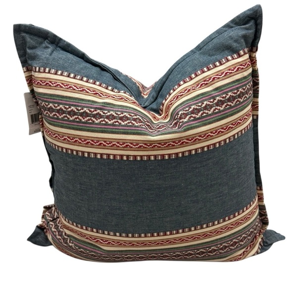 Ralph Lauren Alyssa Multicolor Striped Throw Pillow MSRP $255 20x20 Cotton/Linen - Picture 15 of 16